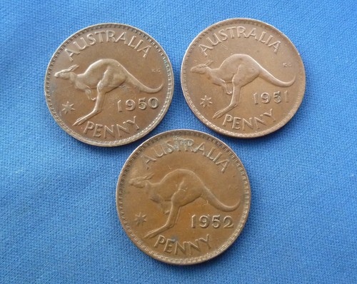 Australia bronze penny - 3x,