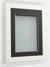 White 3D Box Frame Rickman Range Shadow Box Frames with Choice of Mount Colours