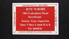 Matchbox label Bits ‘N Bobs