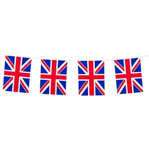 Union jack square bunting 10m - bunting,