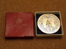 1953 Gilt Copper 45mm Queen Elizabeth II Coronation Medal + Original Box