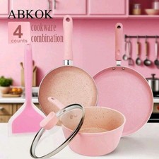 4pcs Pink Speckled Cookware