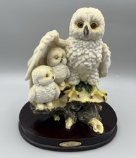 The Juliana Collection Owl Family Figurine Snowy Owl Owlets Vintage 7.5” 19cm