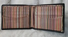 Paul Smith London Black Leather Wallet, Signature stripes, Made In Italy