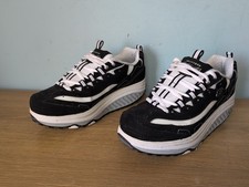 SKECHERS Womens Shape Ups Walking Toning Shoes Black White SN11809 Size Uk 4.5 