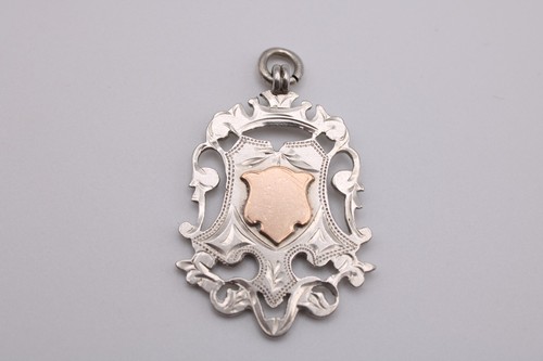 Antique silver shield fob