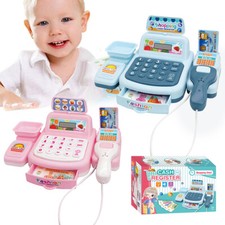 Kids Simulation Toy Cash Register Checkout Till Sound Working Scanner Shop gift