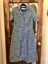 Seasalt Charlotte Lottie Blue Cotton Midi Dress For Fans Of Toast Size XS