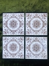 Art Deco Style - H & R Johnson , made in England , vintage ceramic wall tiles X4