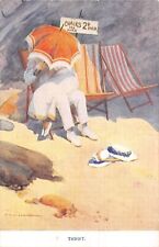 POSTCARD  COMIC   Seaside  Deck  Chairs   Thrift