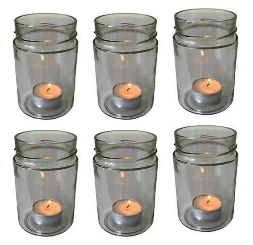Glass candle holders - 6x,