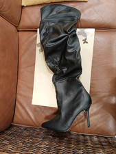 Pleaser Classique-3011 Knee High Boots Black 7UK EU 40 US 10M Faux Leather