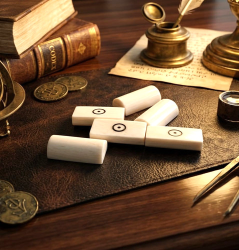 Six camle bone dice viking - d2,