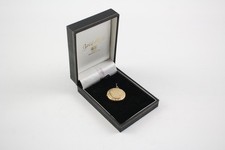 9ct Gold Back & Front Locket Pendant Etched Round Boxed
