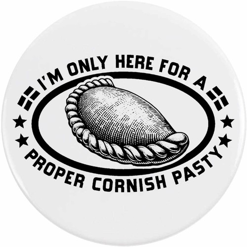 Proper cornish pasty button - 'proper, pasty'