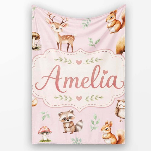 Soft fleece blanket woodland - fleece,