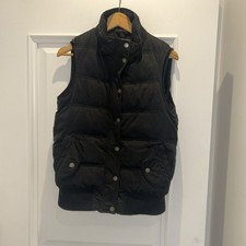 FAT FACE Black Puffer Sherpa Vest Button Zip Body Warmer Gilet Vest Size UK 10