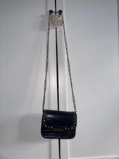 T K Maxx Women's Cross Body Bag Black Crocodile Print Mini Gold Chain