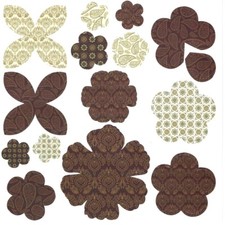 6 Sheets of Craftwork Cards Die Cut Flowers Brown & Beige New