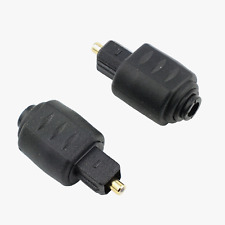 2 Pcs Optical Mini Jack Plug Female To Digital TosLink Male Audio Cable Adapter