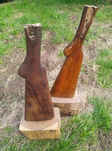 Two vintage walnut gun stocks - vintage,