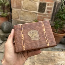 Wooden Box With Playing Cards Decorative Wooden Storage Box With Inlaid Detail