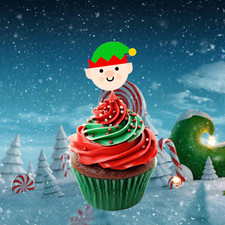 Elf Cupcake Toppers 12/Pk Cake