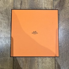 🟢 Authentic Hermes Empty Box and Paper Bag ribbon / tissue paper-Orange 20x20x5