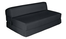 Kaikoo Small Double Fabric Chair Bed - Jet Black