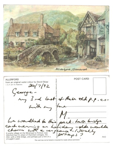 Vintage postcard allerford - postcard,