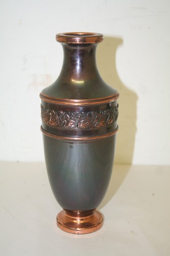 Vintage copper vase tall - vintage,