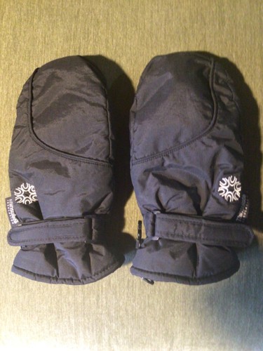 Ladies ski mittens black - , size