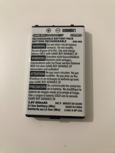 Gba 600mah gameboy advance - gba, sp