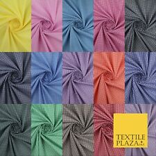 15 COLOURS - Small 1/8" Mini Gingham Square Check Polycotton Fabric Dress Craft