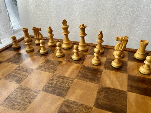 Vintage wooden staunton chess - wooden,