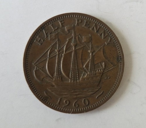 1960 elizabeth half penny - elizabeth,