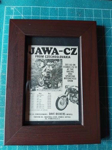 1973 jawa framed original - jawa, cz