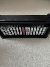 Beatles Collection Of Cassette Tapes In Roll Top Wooden Box