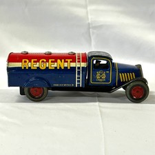 Vintage Rare Wells UK Tin Plate Clockwork Regent Tanker