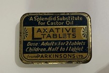 Vintage Parkinsons Manufacturing Chemists  Laxative Tablets  Small Tin