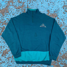 Vintage 80s Yachting Navy Club Sailing Quarter Zip Blue Large
