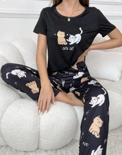 Black Novelty Slogan Cute Cat
