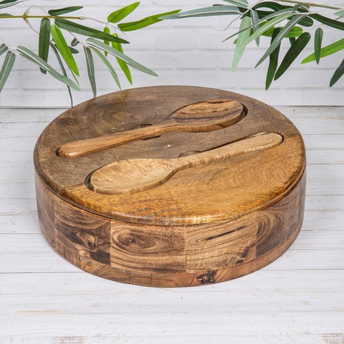 Large wooden salad bowl with - large,