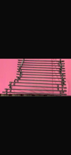 Chrome stair rods with hinged - stair,