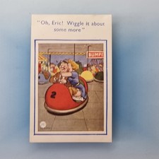 Saucy Comic Postcard 1965 Upskirt Stockings Wiggle It Funfair Dogems Bumper Car