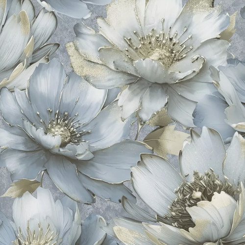 Blue floral wallpaper - blue,