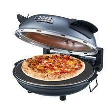 Pizza Oven Electric Authentic Stone Baked Pizza 31cm 12" Grey Cooks Professional