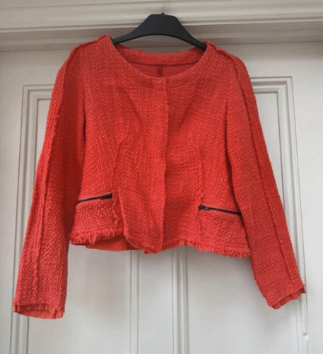 Miss captain red tweed zip - miss,