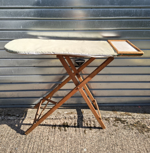 Vintage wooden ironing board - ironing,