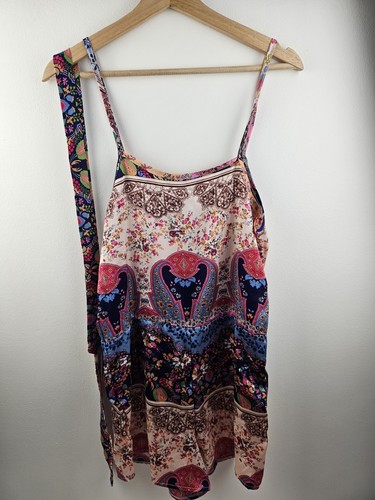 Pattern silky slip dress - silky, size